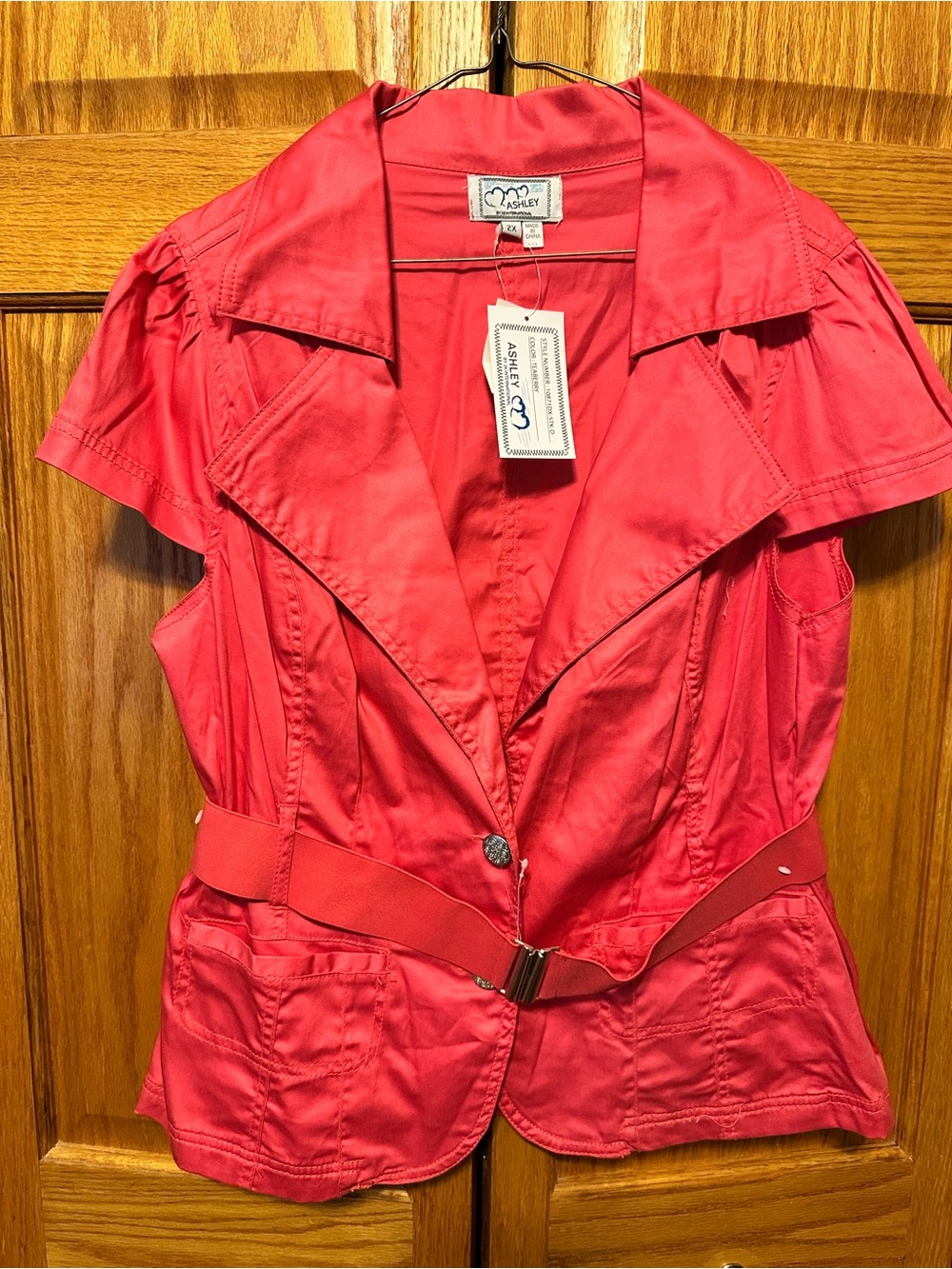 NWT Ashley 26 International Jacket 2X Teaberry Pink Belted